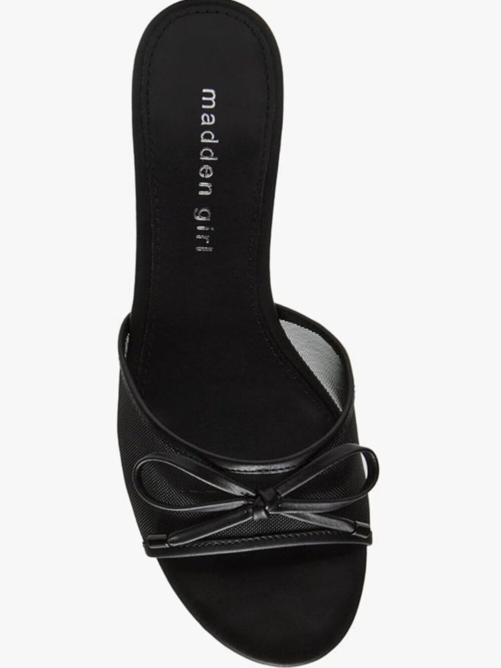 Madden Girl Black Kitten Slip on Mesh Heels/Sandals